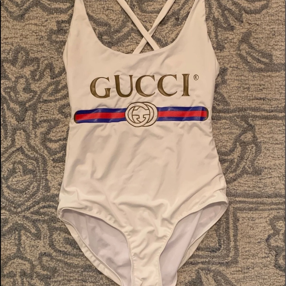 Gucci white swimsuit